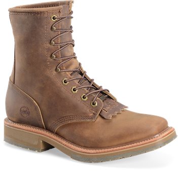 Brown Double H Boot Men's 7" Domestic Lacer